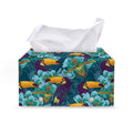 Vintage Toucan Pattern Print Leather Tissue Box Cover