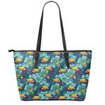 Vintage Toucan Pattern Print Leather Tote Bag