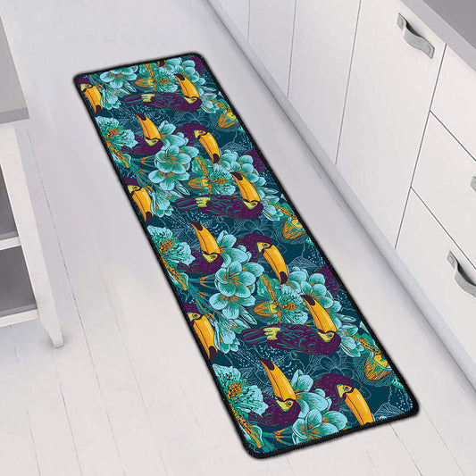 Vintage Toucan Pattern Print Long Kitchen Mat