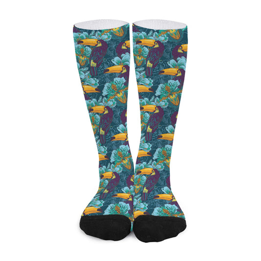 Vintage Toucan Pattern Print Long Socks