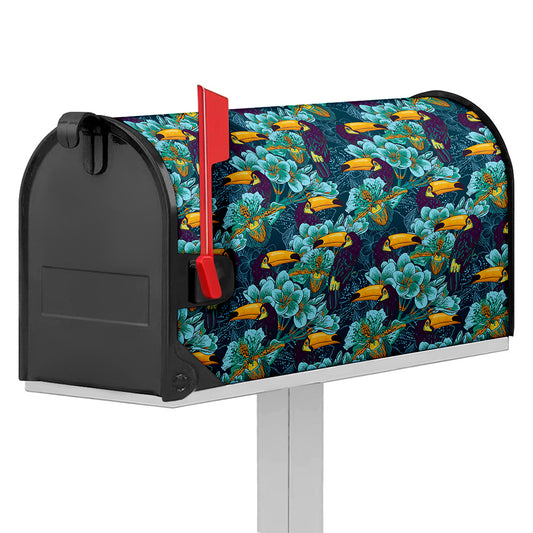 Vintage Toucan Pattern Print Mailbox Cover
