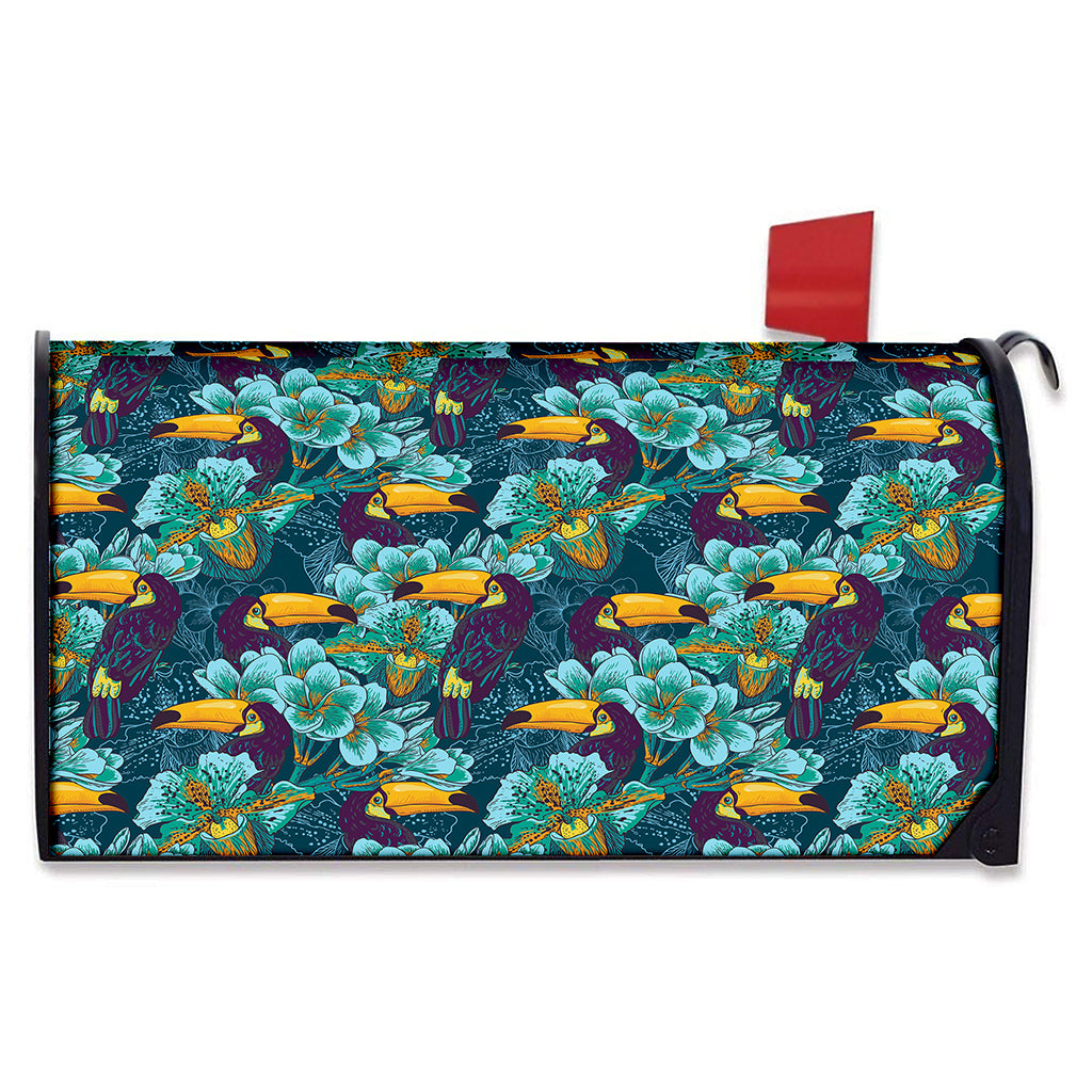 Vintage Toucan Pattern Print Mailbox Cover