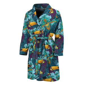 Vintage Toucan Pattern Print Men's Bathrobe