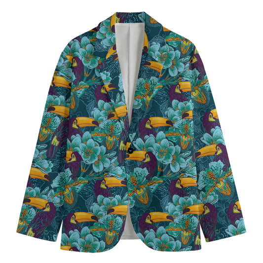 Vintage Toucan Pattern Print Men's Blazer