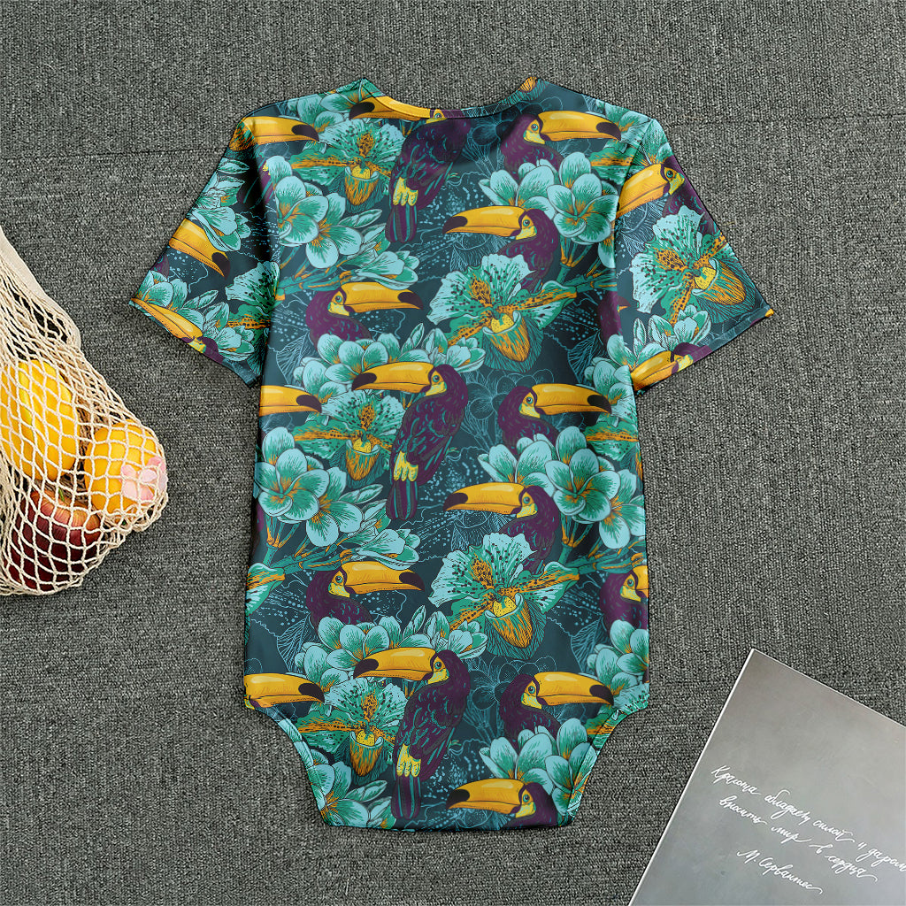 Vintage Toucan Pattern Print Men's Bodysuit