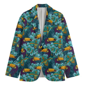 Vintage Toucan Pattern Print Men's Cotton Blazer