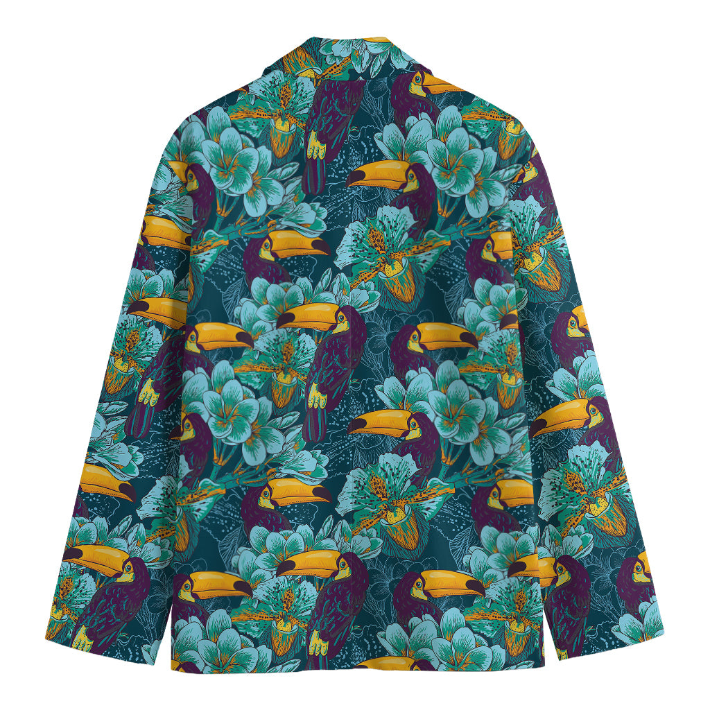 Vintage Toucan Pattern Print Men's Cotton Blazer