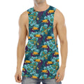 Vintage Toucan Pattern Print Men's Muscle Tank Top