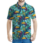 Vintage Toucan Pattern Print Men's Polo Shirt