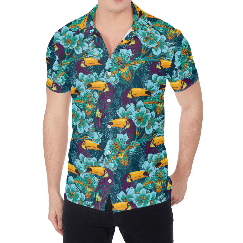 Vintage Toucan Pattern Print Men's Shirt