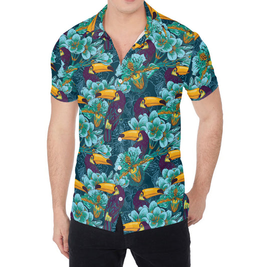 Vintage Toucan Pattern Print Men's Shirt