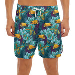 Vintage Toucan Pattern Print Men's Split Running Shorts