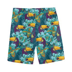 Vintage Toucan Pattern Print Men's Sports Shorts