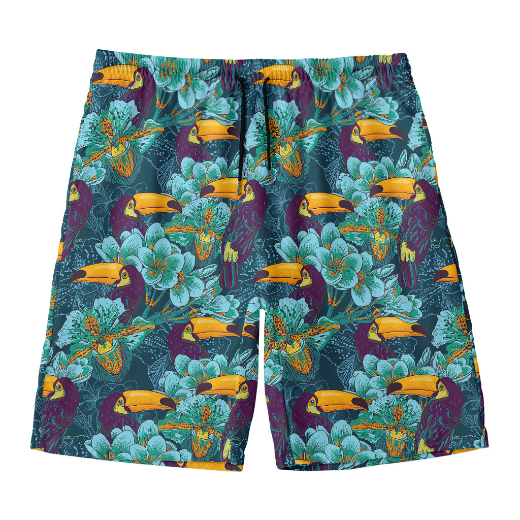 Vintage Toucan Pattern Print Men's Swim Trunks