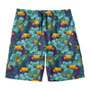 Vintage Toucan Pattern Print Men's Swim Trunks