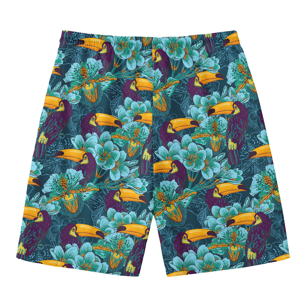 Vintage Toucan Pattern Print Men's Swim Trunks