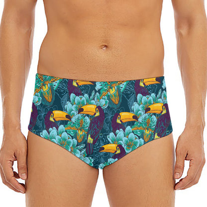 Vintage Toucan Pattern Print Men's Triangle Swim Briefs