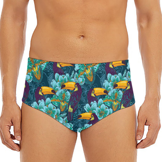 Vintage Toucan Pattern Print Men's Triangle Swim Briefs