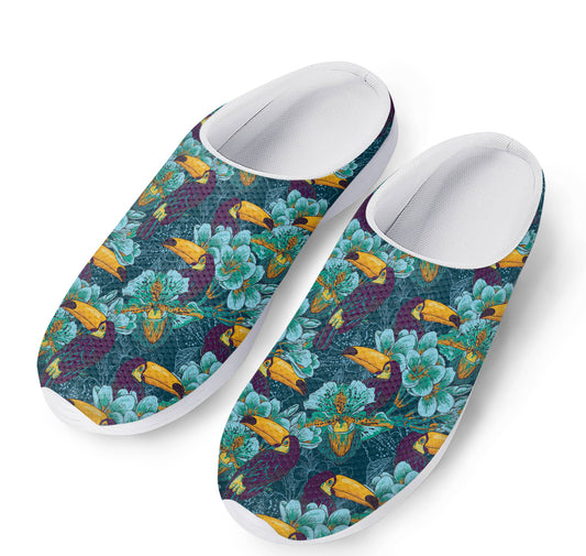 Vintage Toucan Pattern Print Mesh Casual Shoes