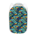 Vintage Toucan Pattern Print Mesh Laundry Hamper