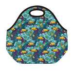 Vintage Toucan Pattern Print Neoprene Lunch Bag