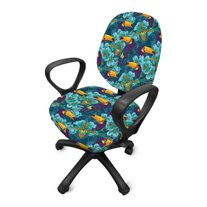 Vintage Toucan Pattern Print Office Chair Cover