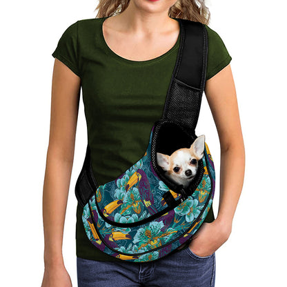 Vintage Toucan Pattern Print Pet Sling Carrier