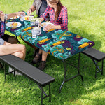 Vintage Toucan Pattern Print Picnic Table Cover
