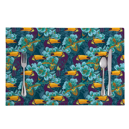 Vintage Toucan Pattern Print Placemat