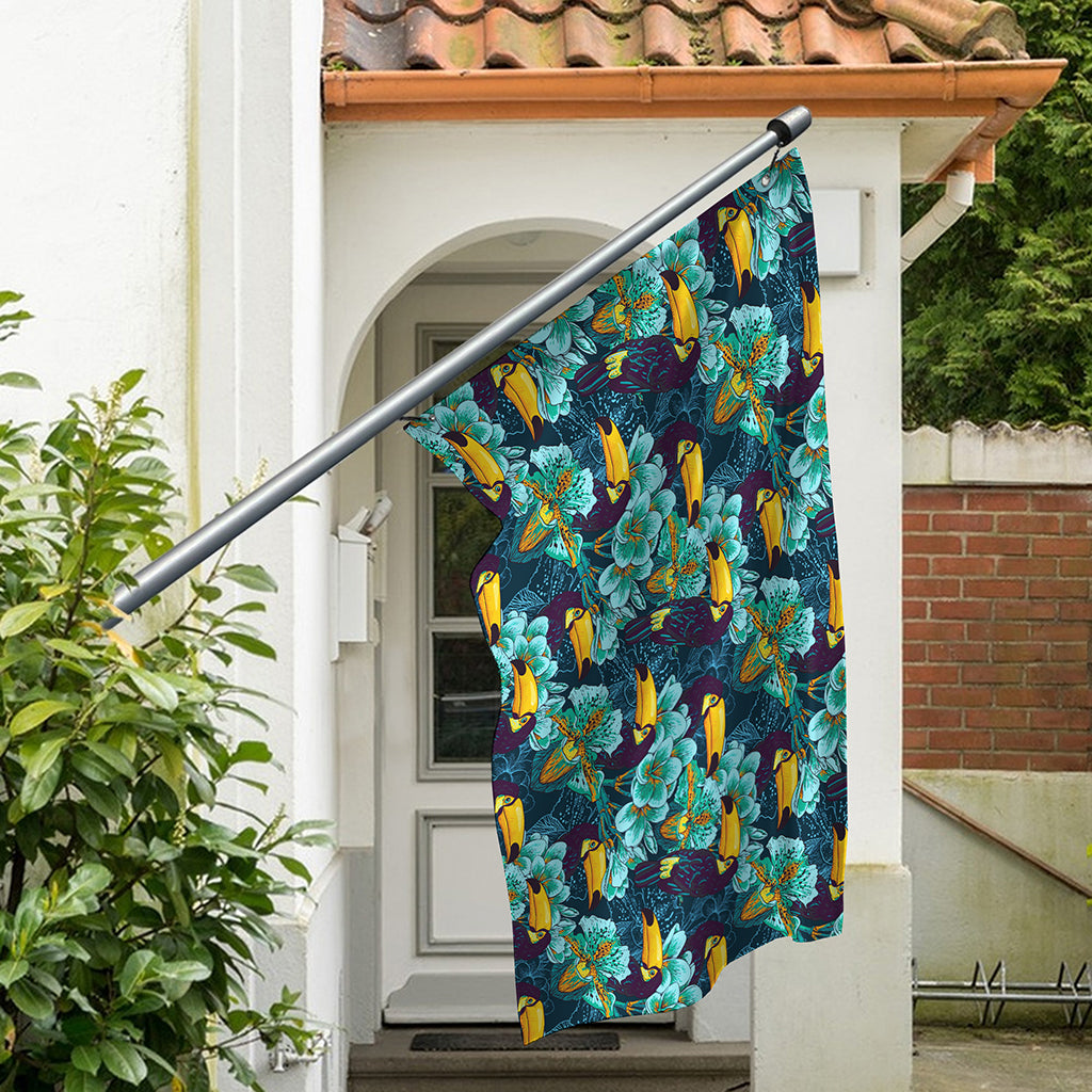 Vintage Toucan Pattern Print Polyester Flag
