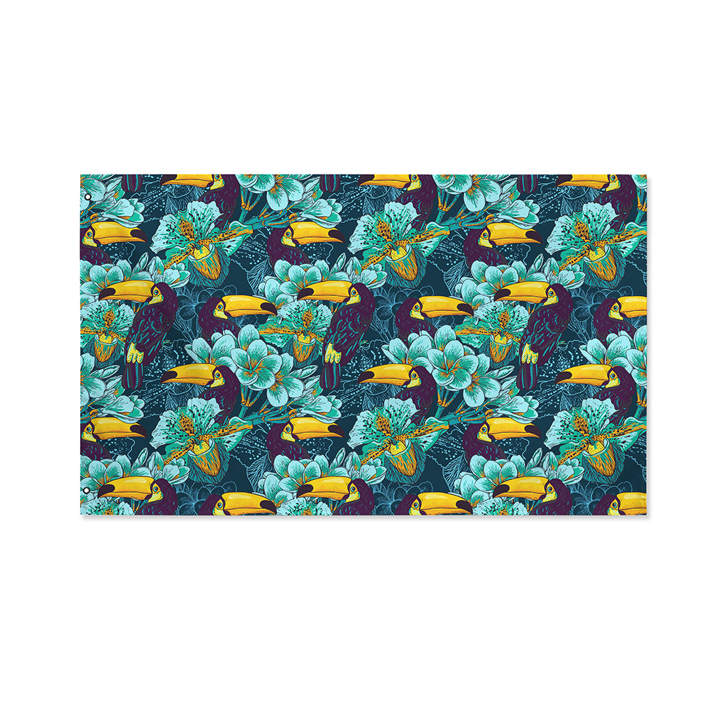 Vintage Toucan Pattern Print Polyester Flag