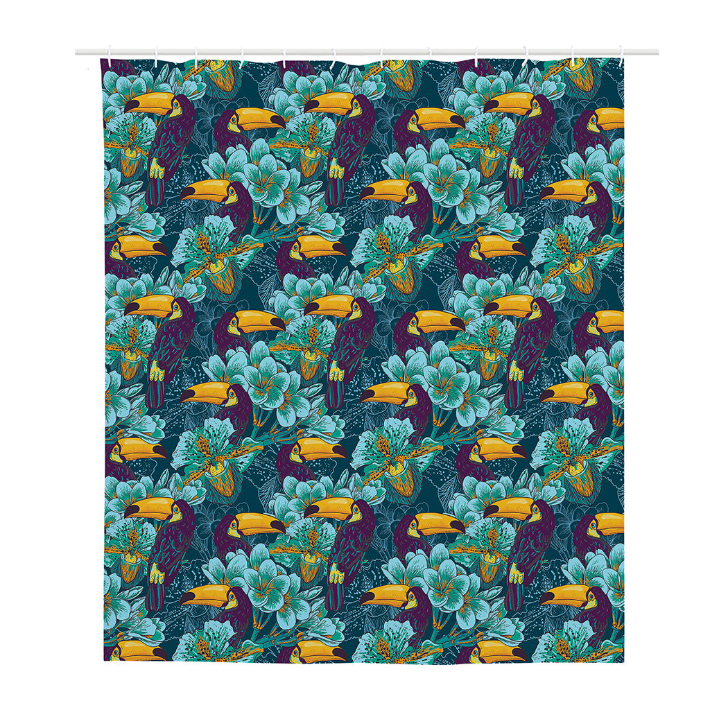 Vintage Toucan Pattern Print Polyester Shower Curtain