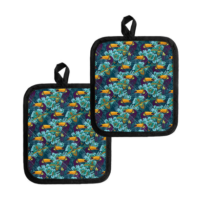 Vintage Toucan Pattern Print Pot Holders