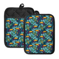 Vintage Toucan Pattern Print Pot Holders With Pocket