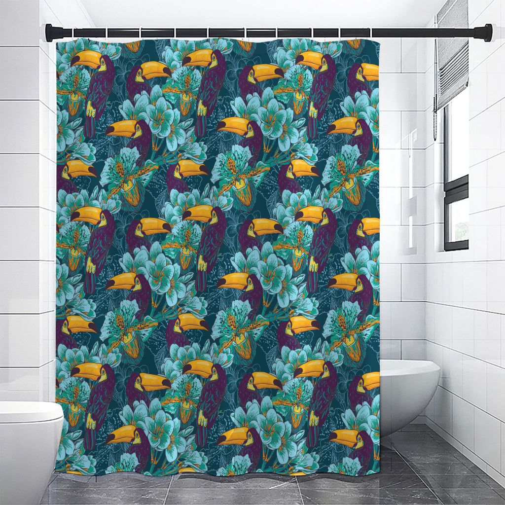 Vintage Toucan Pattern Print Premium Shower Curtain