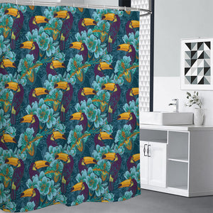 Vintage Toucan Pattern Print Premium Shower Curtain