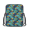 Vintage Toucan Pattern Print Rectangular Crossbody Bag