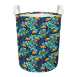 Vintage Toucan Pattern Print Round Laundry Basket