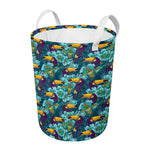 Vintage Toucan Pattern Print Round Laundry Basket