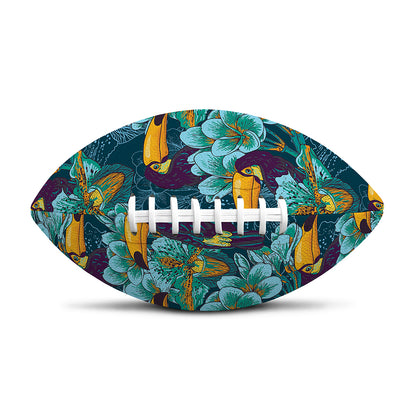 Vintage Toucan Pattern Print Rugby Ball