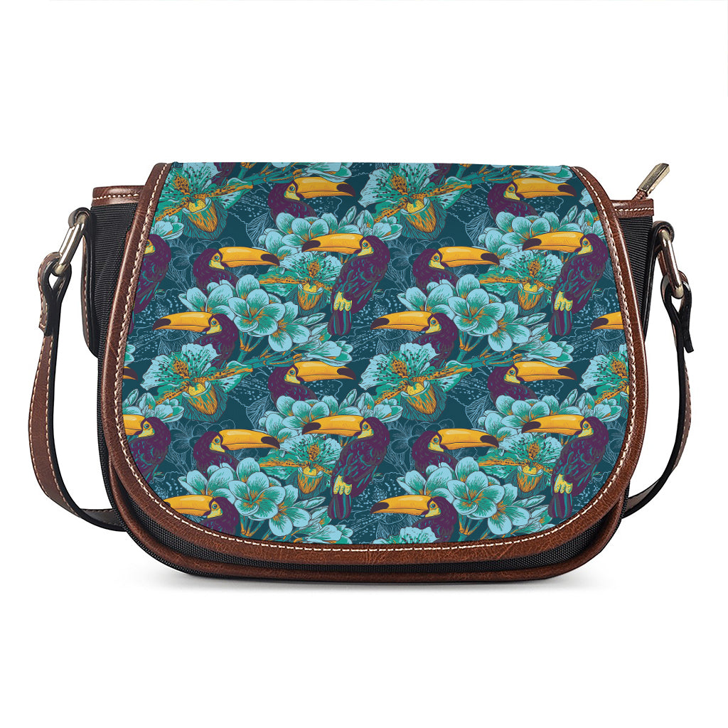 Vintage Toucan Pattern Print Saddle Bag