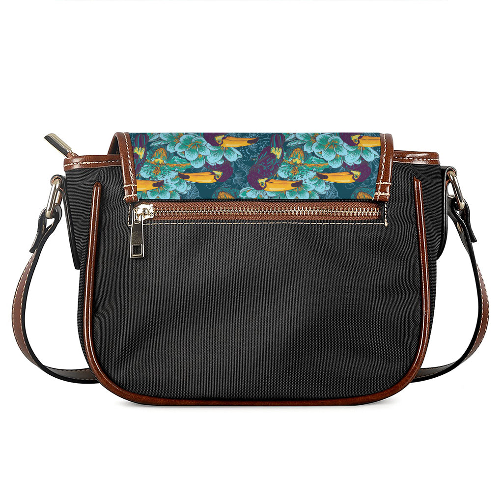Vintage Toucan Pattern Print Saddle Bag