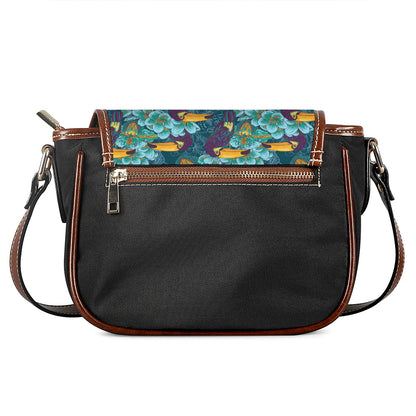 Vintage Toucan Pattern Print Saddle Bag
