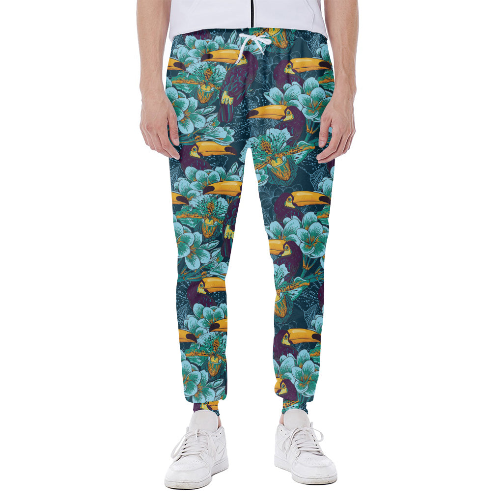 Vintage Toucan Pattern Print Scuba Joggers