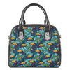 Vintage Toucan Pattern Print Shoulder Handbag