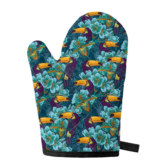 Vintage Toucan Pattern Print Single Oven Mitt
