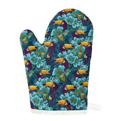 Vintage Toucan Pattern Print Single Oven Mitt