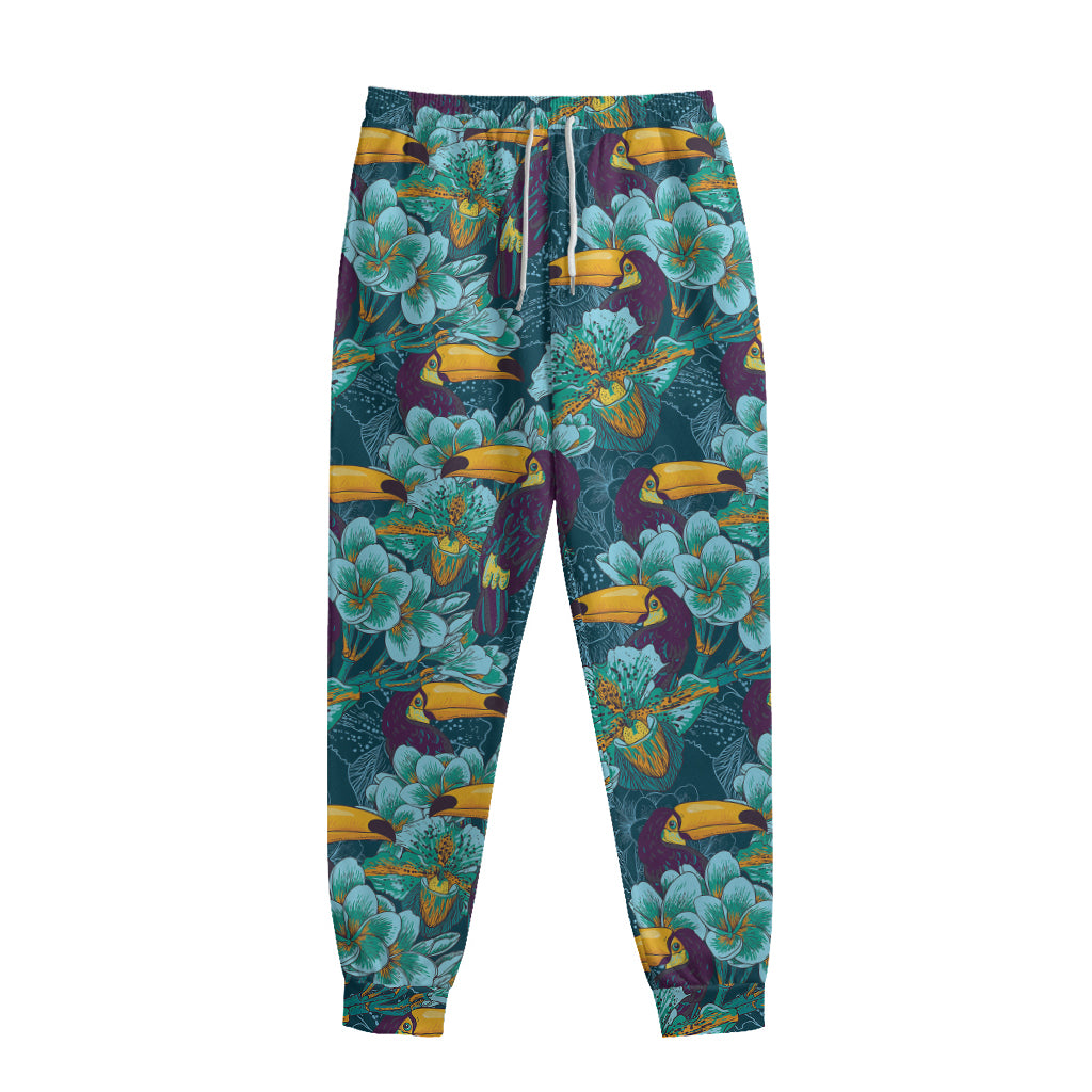 Vintage Toucan Pattern Print Sweatpants