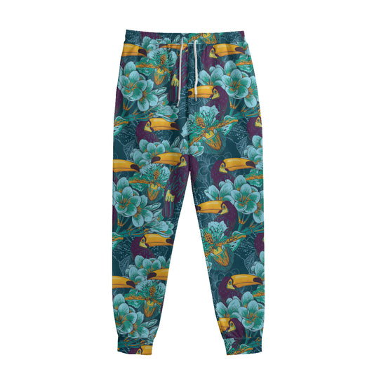 Vintage Toucan Pattern Print Sweatpants