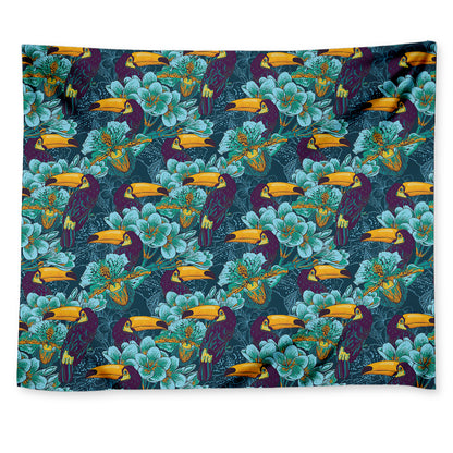 Vintage Toucan Pattern Print Tapestry